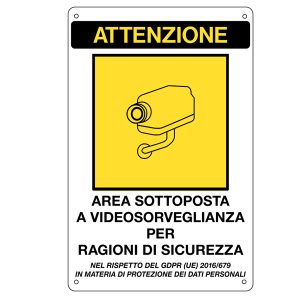 Cartello adesivo - AREA SOTTOPOSTA A VIDEOSORVEGLIANZA… - 20 x 30 cm - Markin - immagine 1