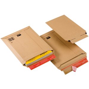 Busta a sacco CP 010 in cartone - adesivo permanente - formato A4+ (235 x 340 mm) - altezza massima 35 mm - avana - ColomPac® - immagine 1