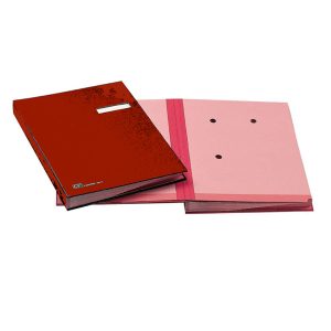 Libro firma - 18 intercalari - con porta etichette - 24x34 cm - rosso - Fraschini - immagine 1