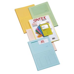 Cartelline a L con finestra Sintex - cartoncino 120 gr - 22x31 cm - mix 5 colori - Blasetti - conf. 20 pezzi - immagine 1