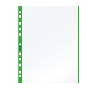 Buste forate con banda colorata - Linear - buccia - 21 x 29,7 cm - verde - Favorit - conf. 10 pezzi - immagine 1