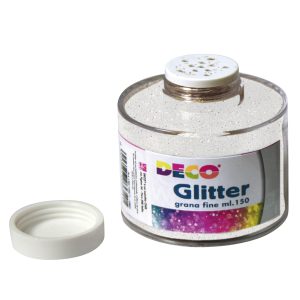 Barattolo Glitter  - grana fine - 150ml -  bianco/iride - DECO - immagine 1