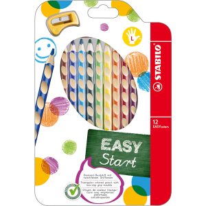 Pastelli Easycolors - diametro mina 4,2 mm - per mancini - Stabilo - astuccio 12 colori - immagine 1
