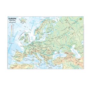 Carta geografica Europa - scolastica - plastificata - 29,7 x 42 cm - Belletti - immagine 1
