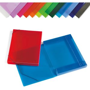 Cartella con elastici - PPL - dorso 3 cm - 35,5x26,5 cm - colori assortiti - Lebez - immagine 1