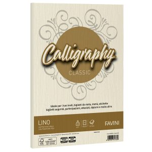 Carta Calligraphy Lino - A4 - 120 gr - avorio 02 - Favini - conf. 50 fogli - immagine 1