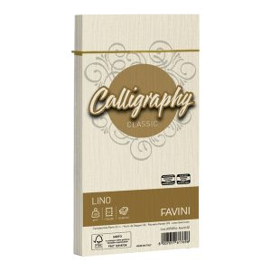 Buste Calligraphy Lino - 110 x 220 mm - 120 gr - avorio 02 - Favini - conf. 25 pezzi - immagine 1