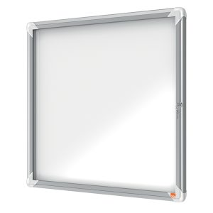Bacheca per esterni - fondo magnetico bianco - 6 fogli A4 - orizzontale - Nobo - immagine 1