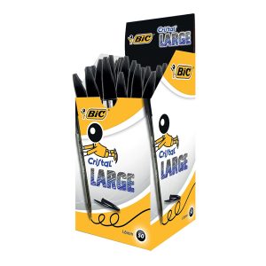 Penna sfera Cristal® Large - punta 1,6 mm - nero - Bic - conf. 50 pezzi - immagine 1