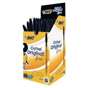 Penna sfera Cristal® - punta fine 0,8 mm - nero - Bic - conf. 50 pezzi - immagine 1