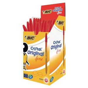 Penna sfera Cristal - punta fine 0,8 mm - rosso - Bic - conf. 50 pezzi - immagine 1