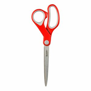 Forbici Comfort - 20 cm - impugnatura asimmetrica - lama in acciaio - rosso - Scotch® - immagine 1