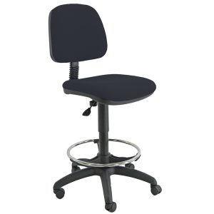 Sedia Tecnigrafo Esos E4S - con poggiapiedi e ruote - nero - Unisit - immagine 1