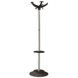 Appendiabiti - con portaombrelli - 5 posti - 168 x 46 cm - nero/grigio - Unisit - immagine 1