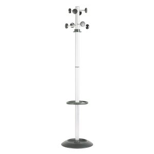 Appendiabiti Totem - con portaombrelli - 8 posti - 175 x 39 cm - grigio/nero - Unisit - immagine 1
