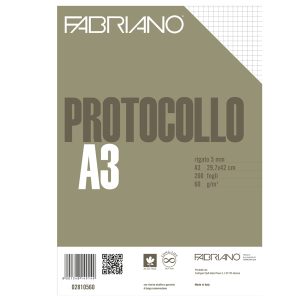 Foglio protocollo - A4 - 5 mm - 60 gr - Fabriano - conf. 200 fogli - immagine 1