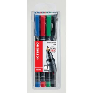Pennarelli OHPen 842 universal permanente - punta fine 0,7mm - astuccio 4 colori - Stabilo - immagine 1