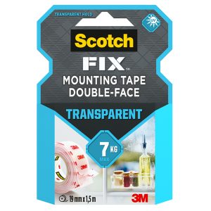 Nastro biadesivo FIX - 1,9 cm x 1,5 m - trasparente - Scotch - immagine 1