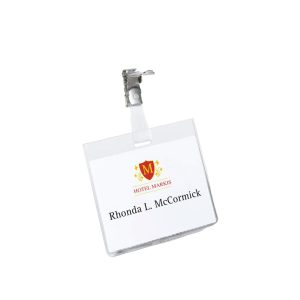 Portabadge - clip in metallo - 6 x 9 cm - PVC - Durable - conf. 5 pezzi - immagine 1