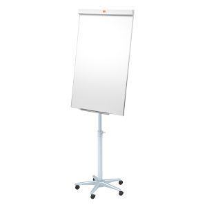 Lavagna portablocco Classic con ruote - 100 x 67,5 cm - bianco - Nobo - immagine 1