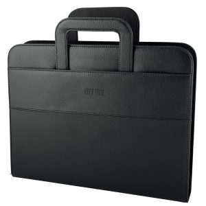 Portablocco - similpelle - c/anelli - nero - 28,5x36 cm - City Time - immagine 1