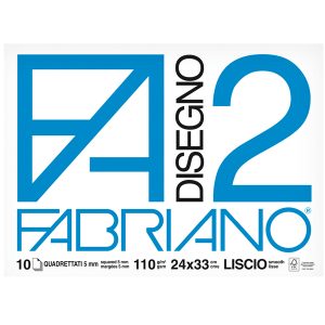 Album F2 - 24x33cm - 10 fogli - 110gr - quadretto 5mm - punto metallo - Fabriano - immagine 1