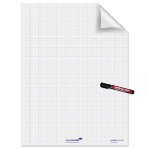 Fogli elettrostatici Magic Chart - 60 x 80 cm - quadretti 2,5 cm - Legamaster - rotolo da 25 pezzi - immagine 1