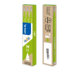 Refill a sfera Frixionball - punta 0,7mm - verde lime - Pilot - conf. 3 pezzi - immagine 1