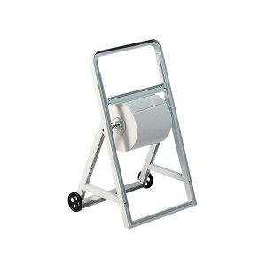 Dispenser a cavalletto con ruote per bobine asciugatutto - ABS - 51,5x47x91 cm - bianco - Mar Plast - immagine 1