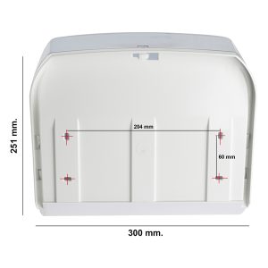Dispenser per asciugamani in rotolo/fogli - 30x19,5x25,1 cm - plastica - bianco/azzurro trasparente - Mar Plast - immagine 2