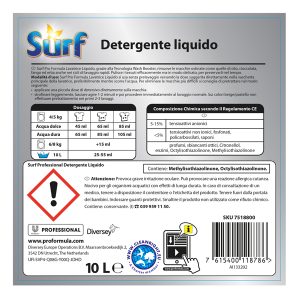 Detersivo liquido per lavatrice - 10 L - Surf - immagine 2
