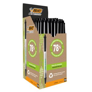 Penna a sfera a scatto ECOlutions - punta 1,0mm  - nero - punta 1,0mm - Bic - conf. 50 pezzi - immagine 1