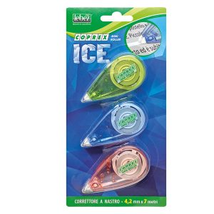 Correttore a nastro Mini roller  - 4,2mm x 7mt - versione Ice - Lebez - conf. 3 pezzi - immagine 1