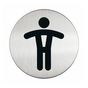 Pittogramma adesivo - WC uomini - diametro 8,3 cm - acciaio - Durable - immagine 1