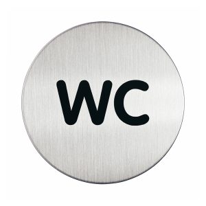 Pittogramma adesivo - WC - diametro 8,3 cm - acciaio - Durable - immagine 1
