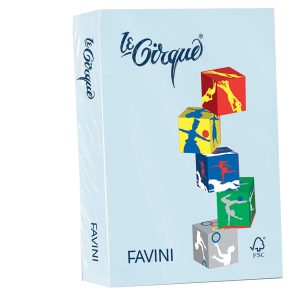 Carta Le Cirque - A3 - 80 gr - celeste pastello 101 - Favini - conf. 500 fogli - immagine 1