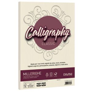 Carta Calligraphy Millerighe - A4 - 100 gr - avorio 02 - Favini - conf. 50 fogli - immagine 1