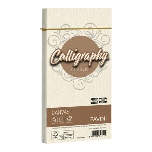Busta Calligraphy Canvas - 110 x 220 mm - 100 gr - avorio 02 - Favini - conf. 25 pezzi - immagine 1