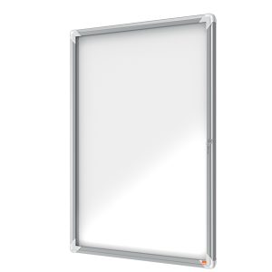 Bacheca per esterni - fondo magnetico bianco - 9 fogli A4 - verticale - Nobo - immagine 1
