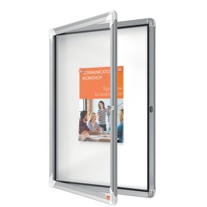 Bacheca per interni - fondo magnetico bianco - 4 fogli A4 - verticale - Nobo - immagine 1