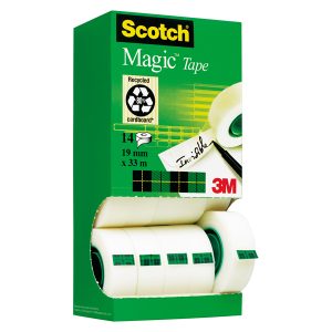 Nastro adesivo Magic 810 - permanente - 1,9 cm x 33 m - trasparente - Scotch - Multi Pack 12+2 rotoli - immagine 1