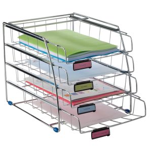 Set da 4 vaschette scorrevoli - 31,5 x 39 x 31,5 cm - vaschette 6,5 cm - metallo - Alba - immagine 1
