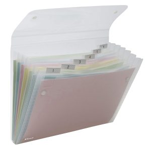 Cartella a soffietto Ice - 6 tasche - 22x30 cm - trasparente - Rexel - immagine 1
