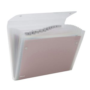 Cartella a soffietto Ice - 13 tasche - 22x30 cm - trasparente - Rexel - immagine 1