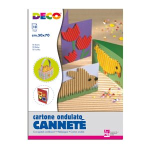 Cartoncino ondulato Cannetè 2205 - 50 x70cm - colori assortiti - DECO - conf. 10 fogli - immagine 1