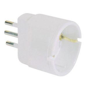 Adattatore semplice con spina 2P+T 10A - presa Schuko 10A - MKC - immagine 1