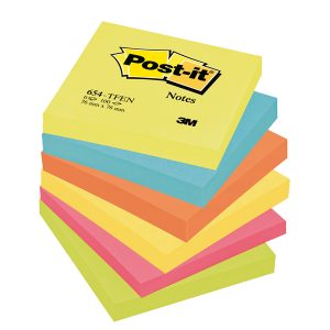 Blocco foglietti Colori Energy - 654-TFEN - 76 x 76 mm - 72 gr - colori assortiti - 100 fogli - Post it® - immagine 1