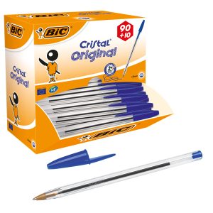 Penna a sfera Cristal - punta media 1,0mm - blu  - Bic - conf. 90+10 pezzi - immagine 1