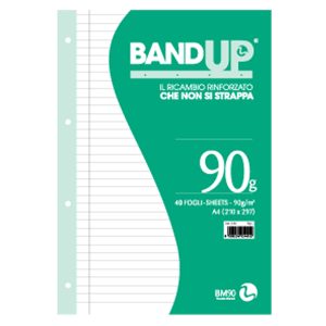 Ricambi BandUp forati rinforzati - A4 - 1 rigo con margine - 40 fogli - 90gr - BM - immagine 1