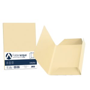 Cartelline 3 lembi Acqua - 200 gr - 24,5x34,5 cm - camoscio - Favini - conf. 25 pezzi - immagine 1